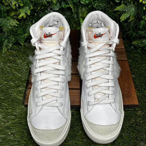 NIKE BLAZER Sneakers Men 11.5 White Leather Mid 77 Custom BQ6806-101 Unique 1493